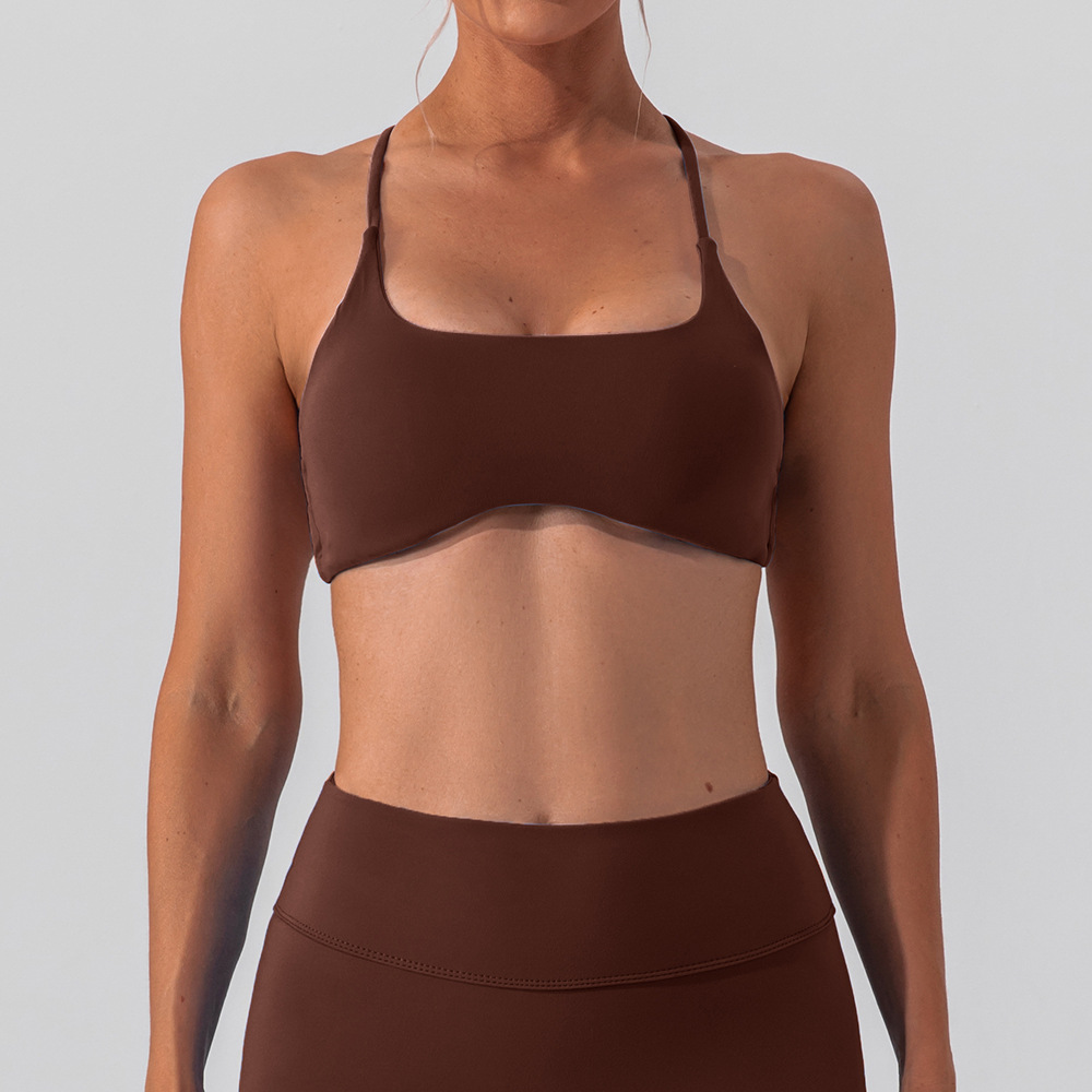 Nueva ropa interior deportiva cruzada belleza de espalda mujer Lulu desnuda sensación fitness correr ropa de yoga bra rápido chaleco de yoga