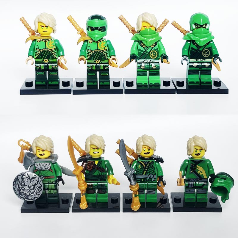 幻影忍者人仔劳埃德Lloyd绿色黄金忍者双面印刷拼装益智儿童玩具