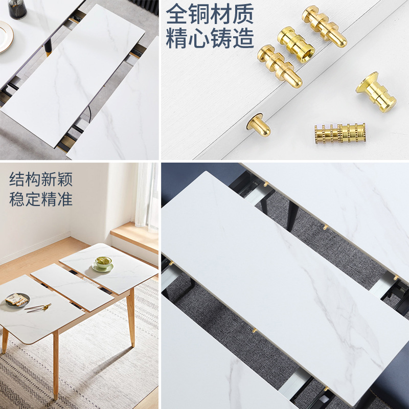 식탁 순수 구리 포지셔닝 볼트 식탁 텔레스코픽 데스크탑 커넥터 구리 볼트 가구 숨겨진 구리 소매 하드웨어 액세서리