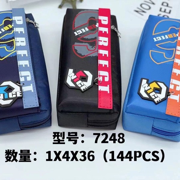 Estuche para lápices BST de doble capa y múltiples compartimentos - Tela Oxford - Diseño cartoon unisex - Gran capacidad