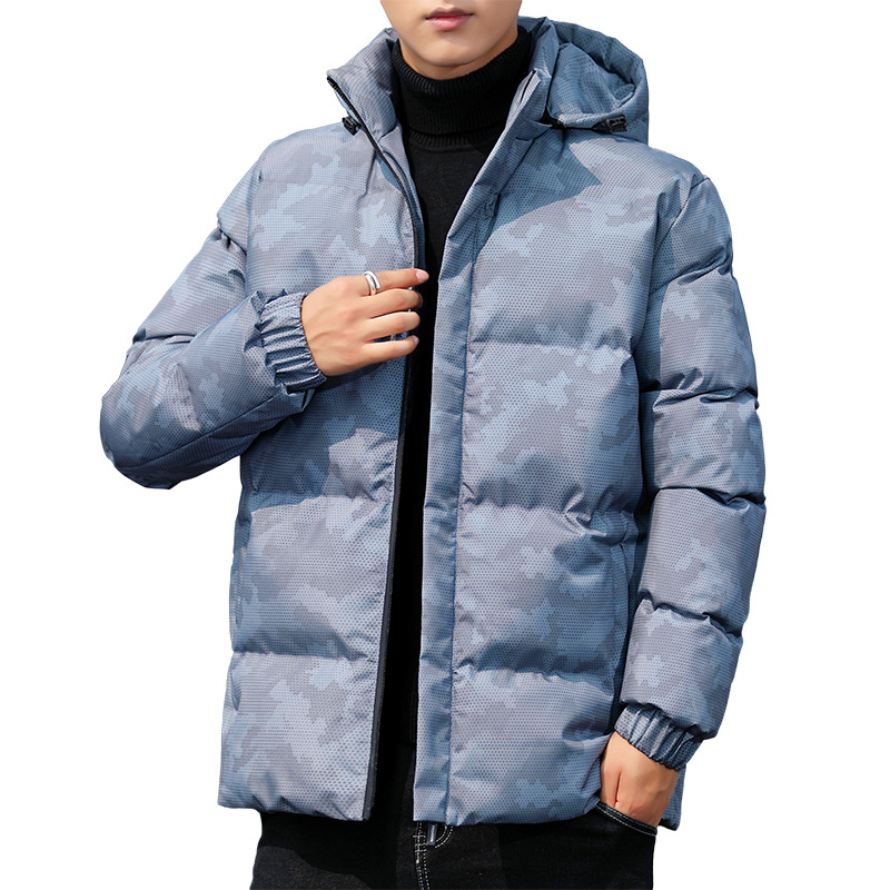Abajo abrigo de algodón acolchado invierno para hombres Nuevo camuflaje con capucha casual moda suelta engrosada ropa de invierno a prueba de frío abrigo cálido
