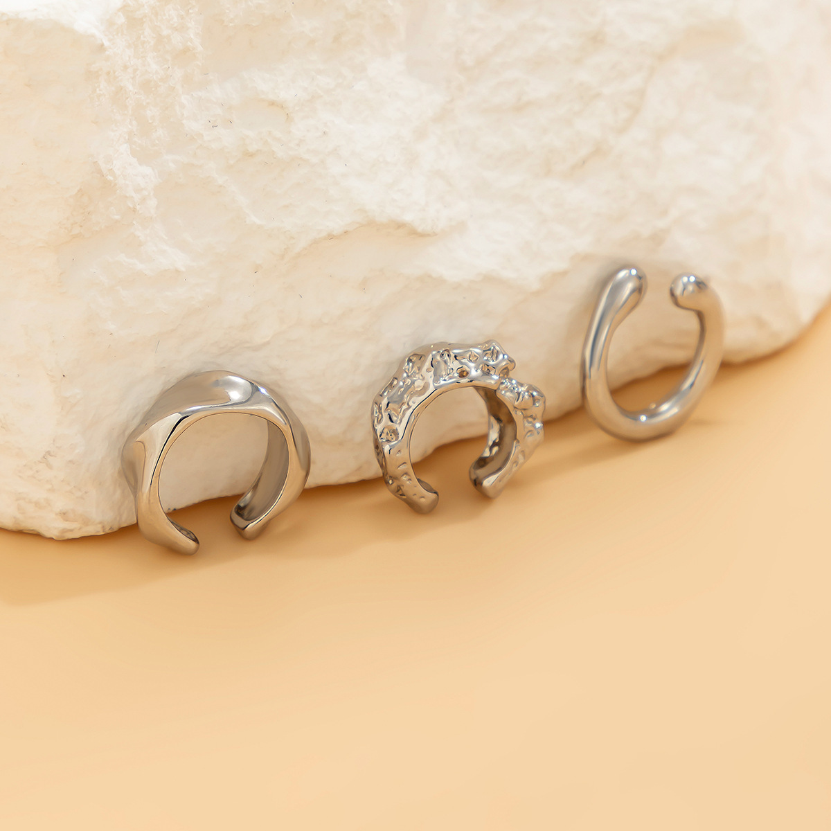 9g Weight Alloy Ear Needle Material Ear Cuffs, Ear Studs Classification 1 Set, 1 Pair Quantity Casual, Street Occasion CCB, Alloy Material Geometric Pattern All Seasons Season Women's Gender Polished Finish Plating Design Retro, Commute Style 1 Set 1 Pair Retro Commute Geometric Plating CCB Alloy Ear Cuffs Ear Studs 4