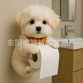 クロスボーダー新製品工芸品像家の装飾かわいい犬ペーパータオルホルダートイレットペーパーホルダー樹脂装飾品ペンダント