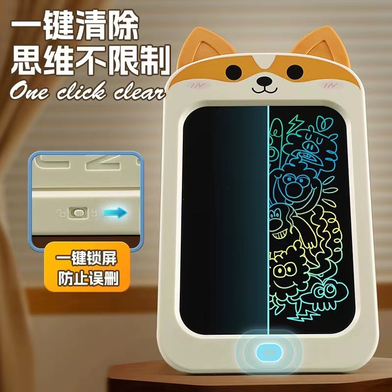 Tablero de dibujo para niños Tablero de escritura a mano para bebés de 10 pulgadas Tablero de escritura a mano LCD Pizarra pequeña de graffiti Tablero de dibujo borrable Juguetes educativos al por mayor