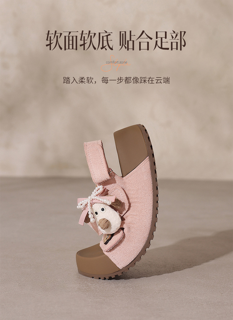 Sandal xỏ ngón đế bệt nữ phong cách Hàn Quốc — FT81 Hồng chi tiết 6