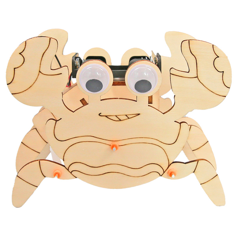 Experimento científico cangrejo robot ocho pies Niños DIY materiales hechos a mano ciencia y educación frontera tecnología producción pequeña producción