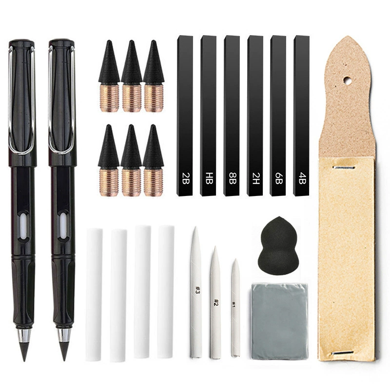 (Cross-border trading), set, matte highlighter, eraser for students, pencil, 24 pieces