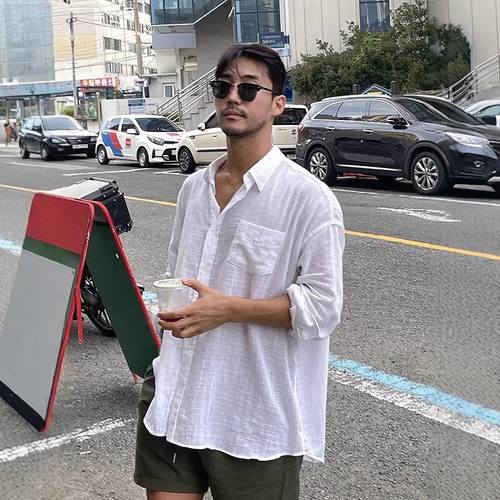 Men's Summer Comfort Cotton Shorts Korean Style Solid Color Casual Loose Overalls Can Be Worn Outside Youth New Five-Piece Shorts