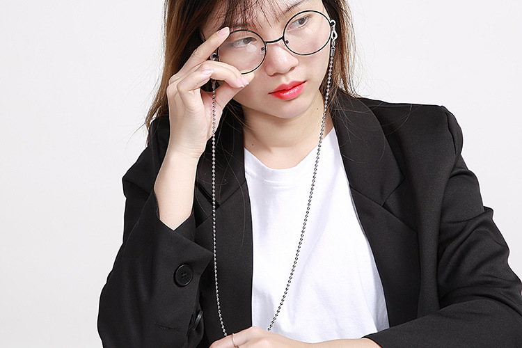10g Weight Glasses Chain Classification 304 Stainless Steel Material Adults Gender European And American Trend Titanium Steel Sunglasses Glasses Anti-skid Beads Chain Jewelry 4