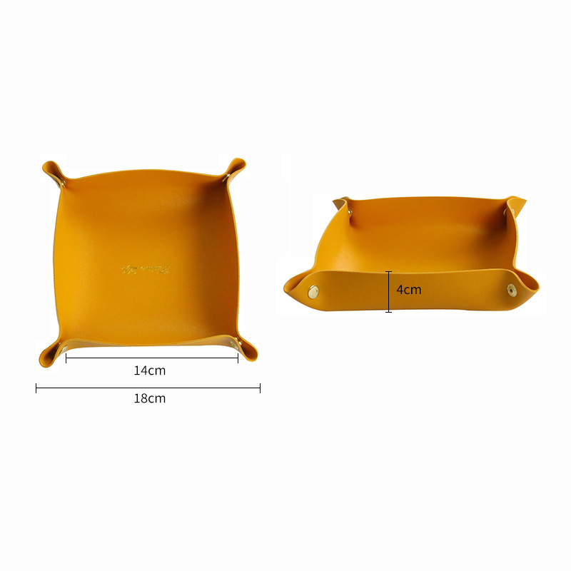 Caja de almacenamiento de cuero estilo nórdico pasillo de escritorio clave cosméticos joyería Cubo de almacenamiento de alta apariencia pu bandeja al por mayor