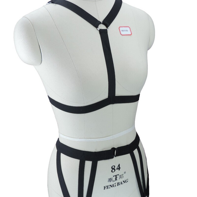 European style with elastic band binding with pentagonal bra top binding garter belt