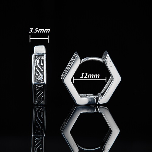 Japanese and Korean jewelry earrings fashionable earrings simple stainless steel earrings geometric simple men's earrings cross-border
