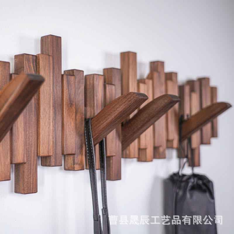 Rack de almacenamiento de pared de madera de estilo americano bolsa de entrada estante de almacenamiento de llaves guardarropa colgador sin golpes