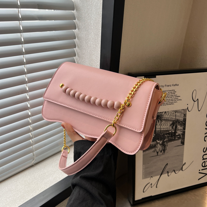 elegant solid color fashionable trend universal one-shoulder bag