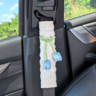 Car Interior Seat belt shoulder pad - blue-26