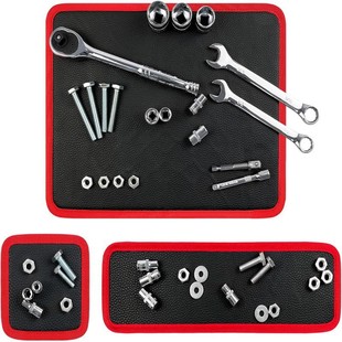 Cross-Border New Product 3-Piece Set of Magnetic Tool Pads, Magnet Tool Storage Pads, Black and Green Magnetic Leather Board Pads, Hot Style