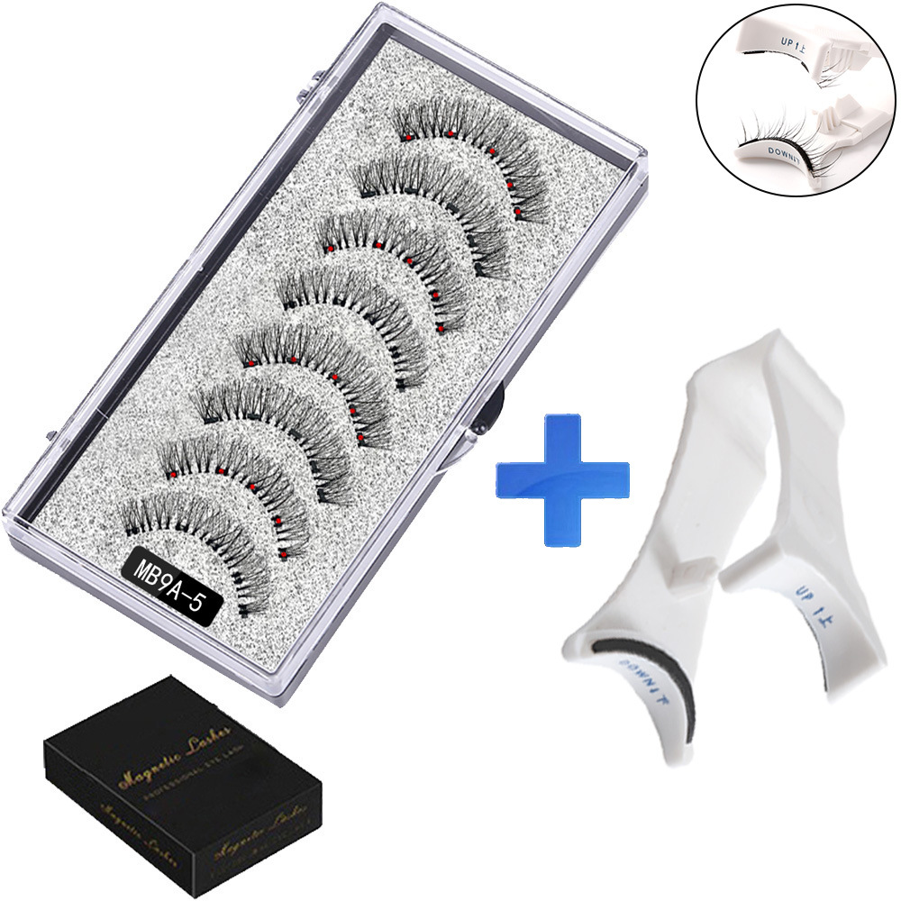 Pestañas postizas de succión magnética transfronteriza dos pares de pestañas cuánticas pestañas gruesas y delgadas al por mayor 5 pestañas magnéticas