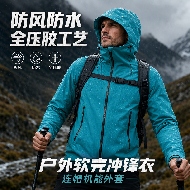 Sports Outdoor Soft Shell Jacket for Men and Women, Hooded, Windproof, Waterproof, Breathable, Mountaineering and Hiking Spring and Autumn Jacket Sports Outdoor Soft Shell Jacket for Men and Women, Hooded, Windproof, Waterproof, Breathable, Mountaineering and Hiking Spring and Autumn Jacket