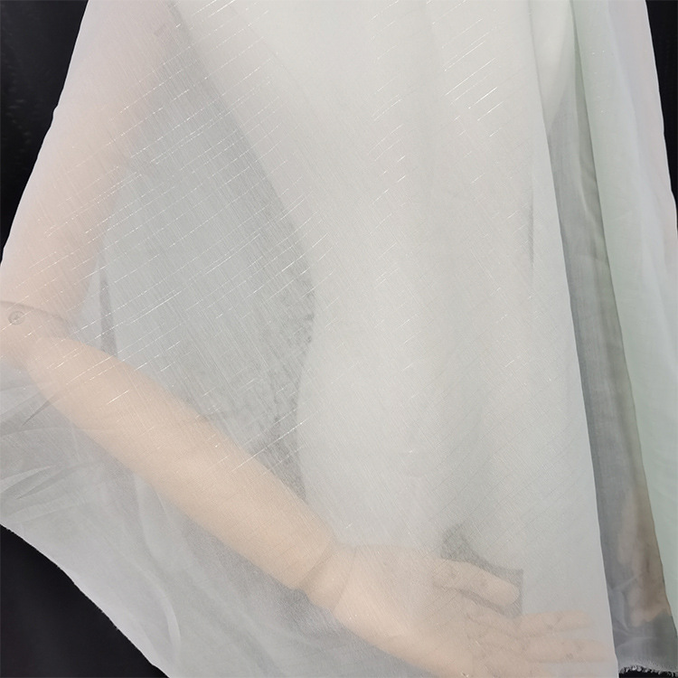 10D仿丝棉欧根纱 银丝闪光亮丝雪纺布 古装汉服女装连衣裙衬衫童