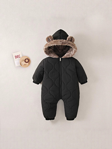 Infants with cashmere thick winter climbing clothes for children autumn and winter onepiece clothes for winter men and baby long sleeves super cute cartoon
