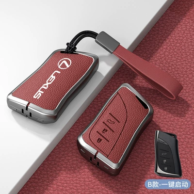 es200 es300h rx300 rx350h, Car key bag - standard-model-b-one-click-start-volcanic-red-zinc-alloy-shell-hand-strap