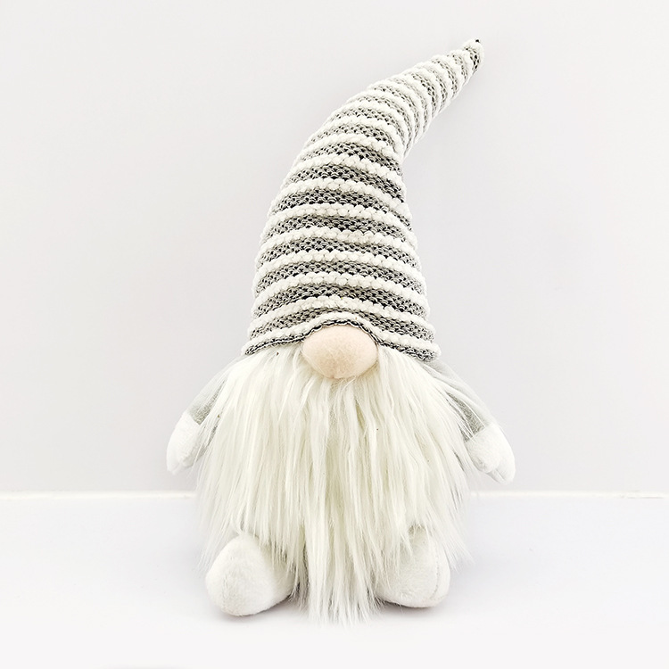 Sombrero de lana a rayas gris