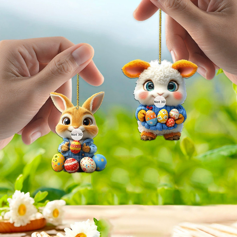 Cartoon acrylic keychain, rear view mirror, accessory, backpack, small bag, pendant, Amazon