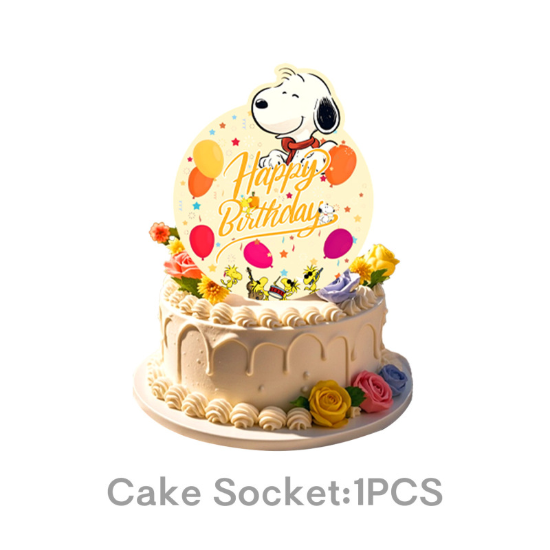 亚马逊新款卡通史努比主题生日派对装饰品一次性桌布纸盘纸杯餐具|undefined