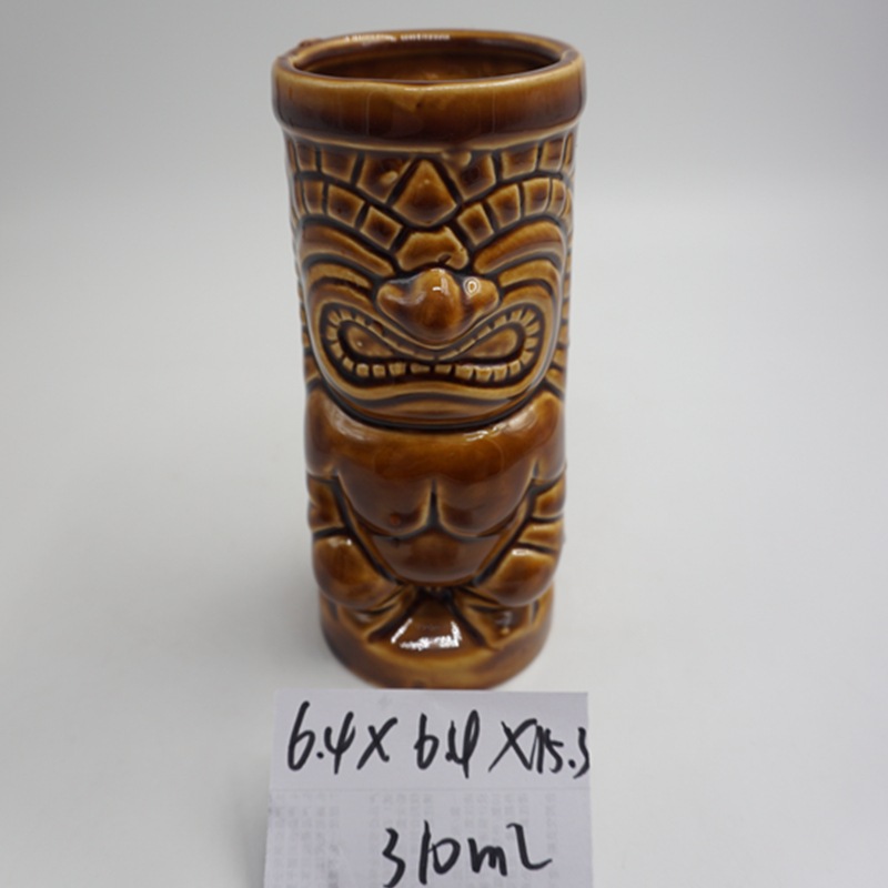 Copa tiki de bar cuidadosamente seleccionada Copa de cóctel hawaiana Copa de cerámica de loro azul Tic Zombie Skull Cup Red de Internet