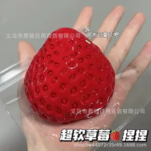 小红书同款草莓捏捏乐软烂仿硅胶手感网红同款解压发泄玩具批发