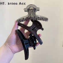 新款法式果冻透色王冠抓夹发夹高质感发卡优雅双马尾盘发夹发饰