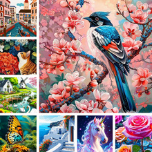 威尼斯小镇钻石画DIY带框动物风景客厅卧室满钻实木贴画厂家批发