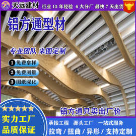 仿木纹铝方通异形弧形造型柱子装饰酒店大堂会所天花吊顶装修材料