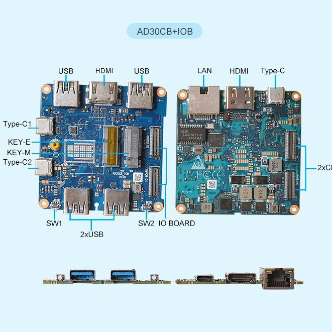 派勤 N300迷你主板 4个网口 iKuai ros 软路由类型-C 迷你电脑主机 开发板
