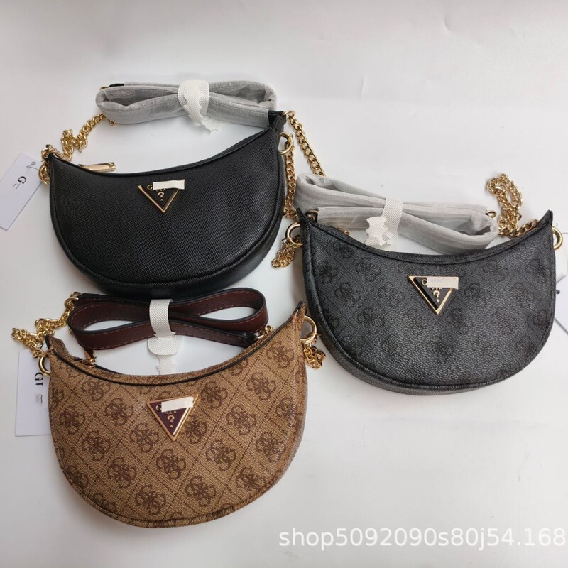 2025 Authentic Guess Women's Bag New Classic Logo Fashionable Shoulder Crossbody Bag Guess Dumpling Bag Handbag