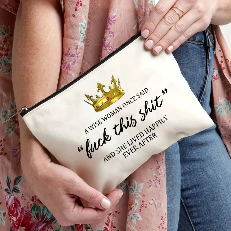 Transfronterizo Amazon Temu popular de lino de doble cara impresa bolsa de almacenamiento de cosméticos bolsa de las mujeres multi-funcional bolsa de cremallera