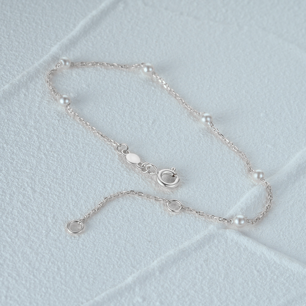 1 Piece 925 Sterling Silver Geometric Solid Color Pearl Bracelets display picture 7
