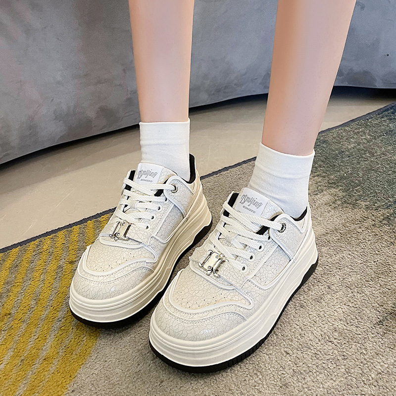 Baskets de running décontractées blanches motif éléphant bouclé_voghion.com