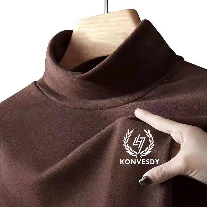 Direct de fábrica cálida piel-amistoso SLIM-Fit terciopelo a prueba de frío caliente media turtleneck ropa interior de los hombres