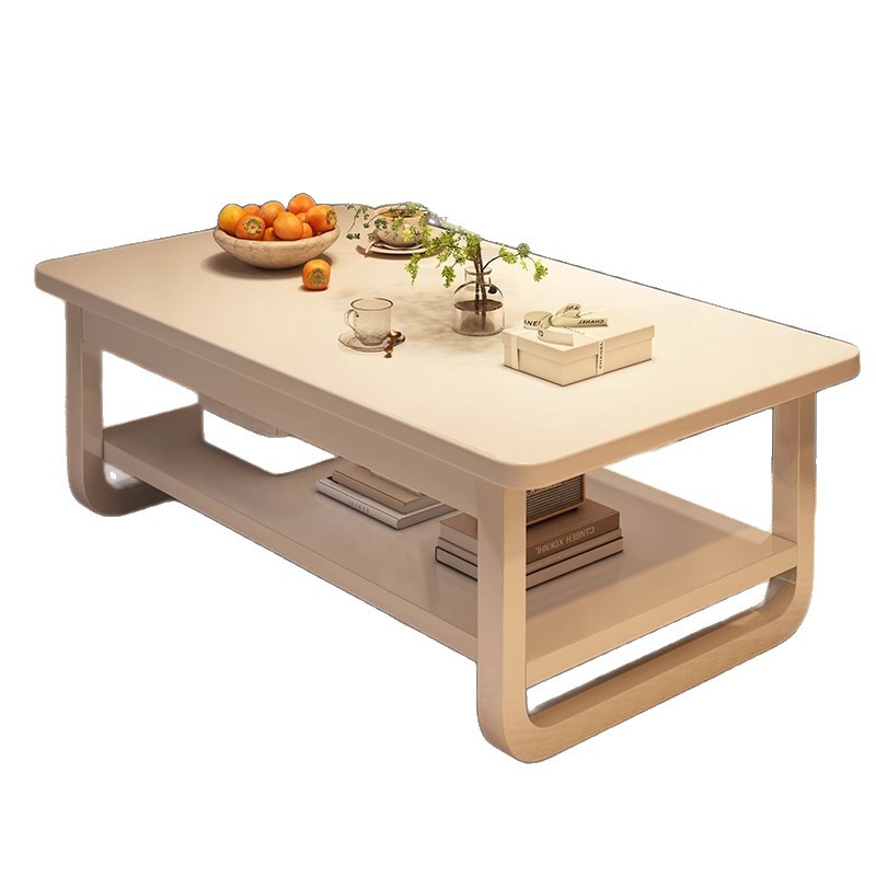 Mesa de té de aire de crema para la sala de estar de la casa de alquiler simple simple y moderna mesa de té de sofá de doble capa