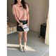 3th Morning early spring new cute doll collar bow short sleeve sweater ZY2630