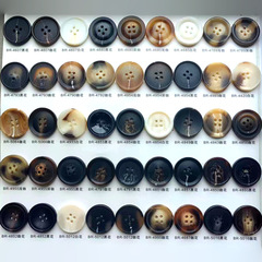 Resin Pattern Four-Eye Button Black Coffee Flower Wool Blazer Button Coat Manufacturer