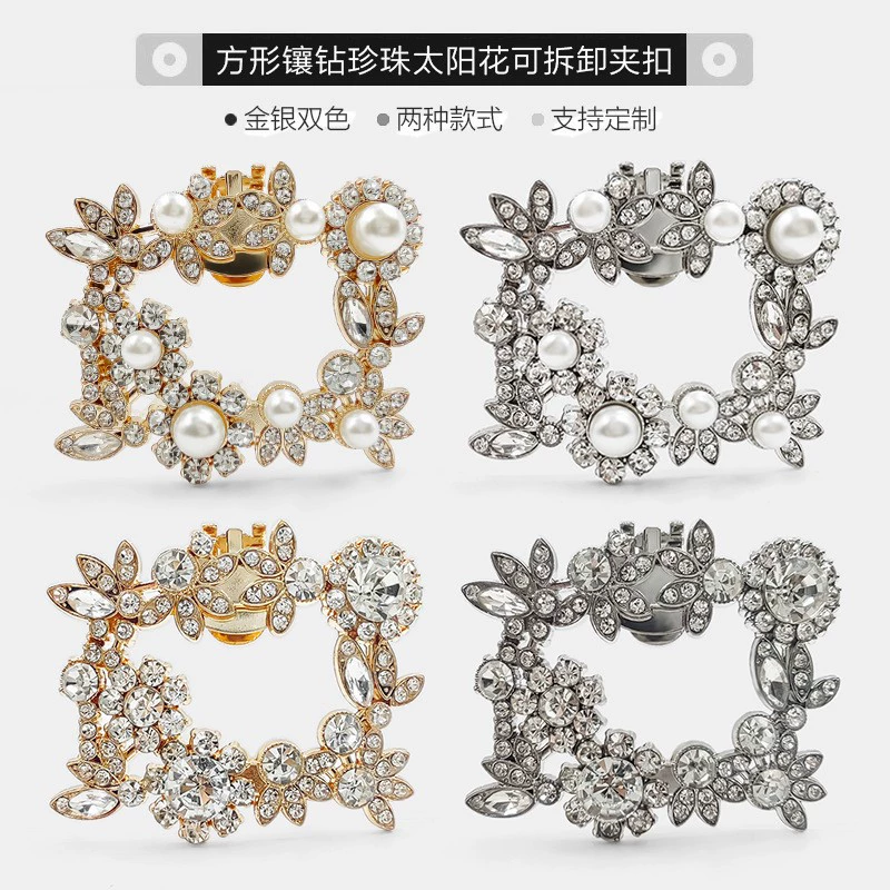 Новая съемная пряжка для обуви из сплава, пряжка для обуви со стразами и жемчугом, декоративная пряжка, аксессуары для обуви «сделай сам», аксессуары для свадебной обуви на высоком каблуке