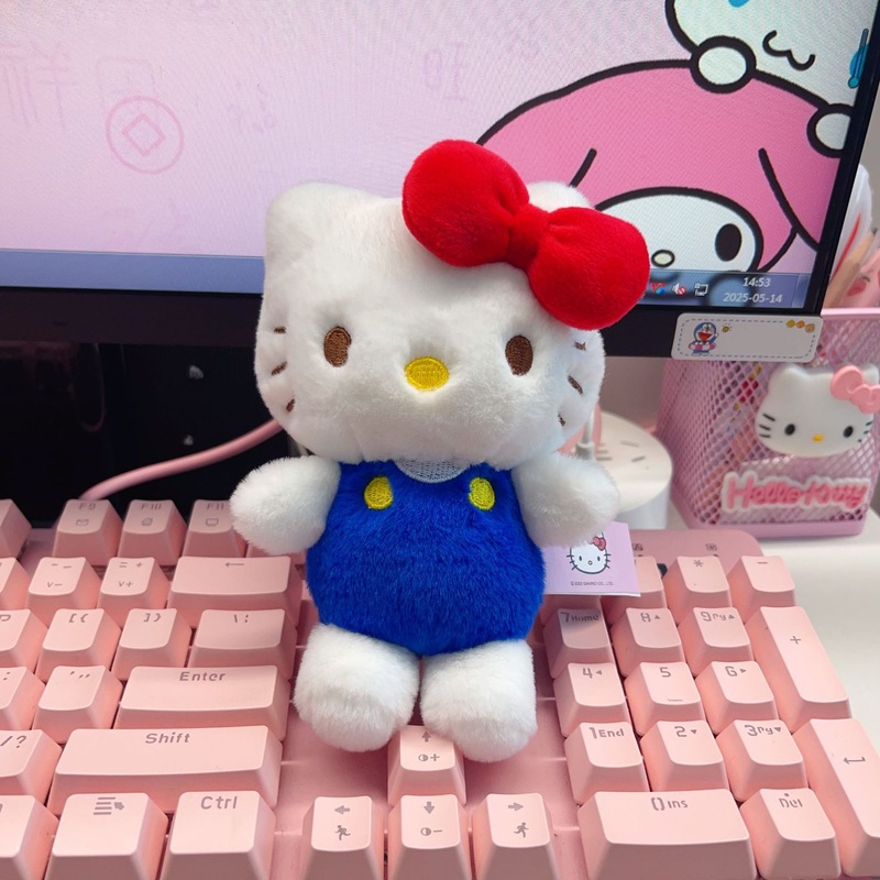 正版三丽鸥hellokitty毛绒挂件kt凯蒂猫小玩偶公仔钥匙扣书包挂饰|undefined