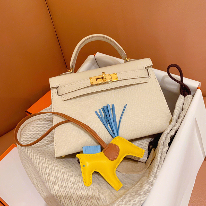 2021 New mini second generation Kelly bag Internet celebrity same style mini cowhide epsom palm print portable shoulder bag