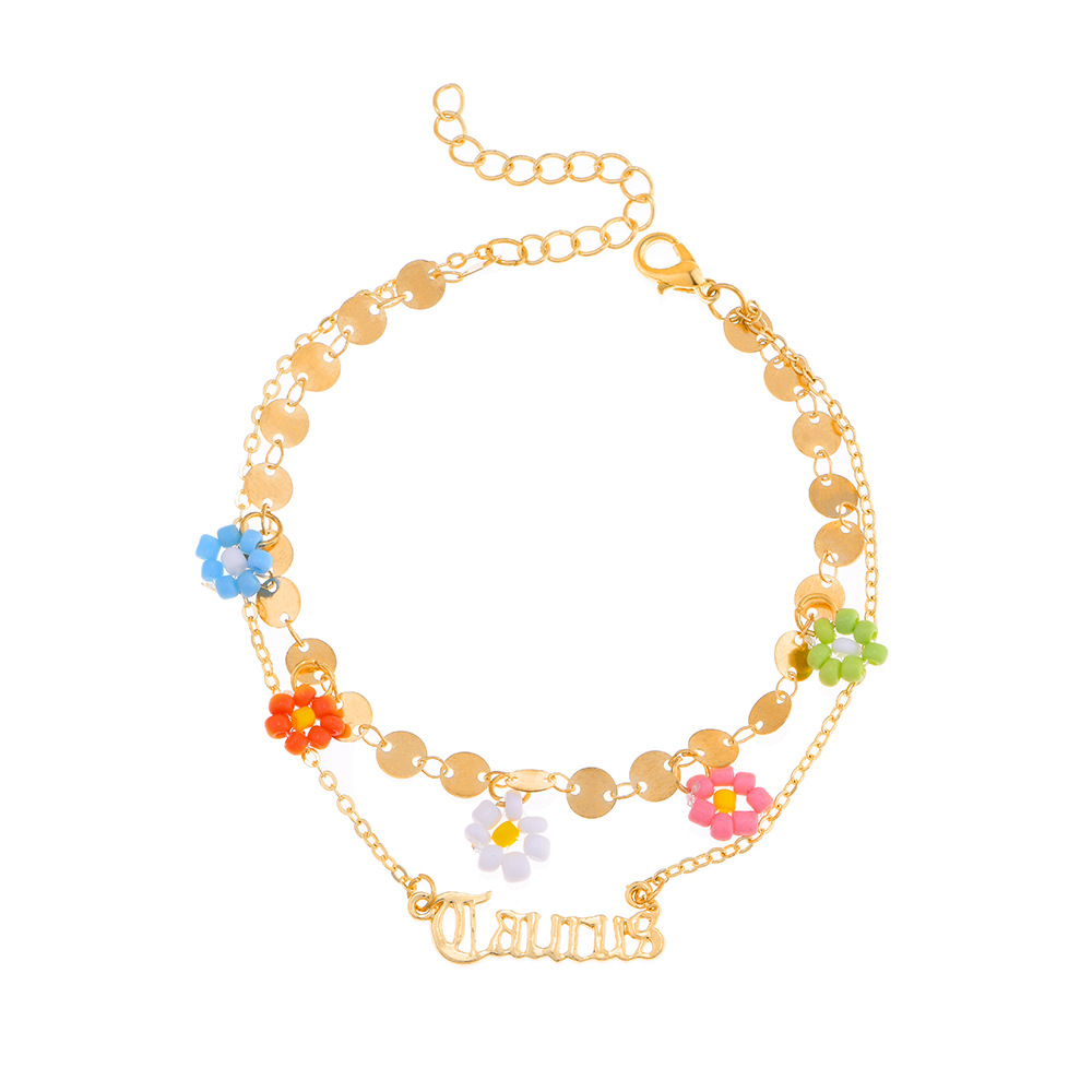 Wholesale Creative Beads Flower Letter Constellation Anklet Nihaojewelry display picture 24