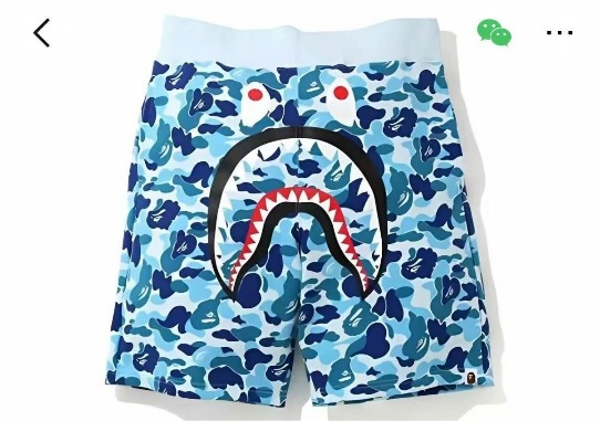 BAPE Color Camo Shark Sweat Shorts Glow In The Dark Blue