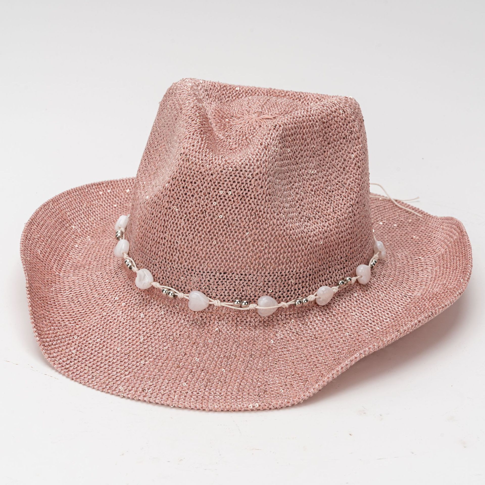 Cappello da cowboy per uomo e donna con paillettes e tesa larga_voghion.com