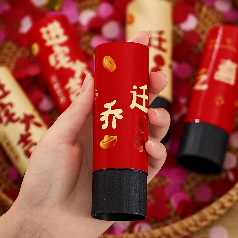 Ручные маленькие фейерверки для новоселья, трубка для фейерверков для переезда в новый дом, трубка для распыления ленты ручной вязки, трубка для распыления удачи при открытии