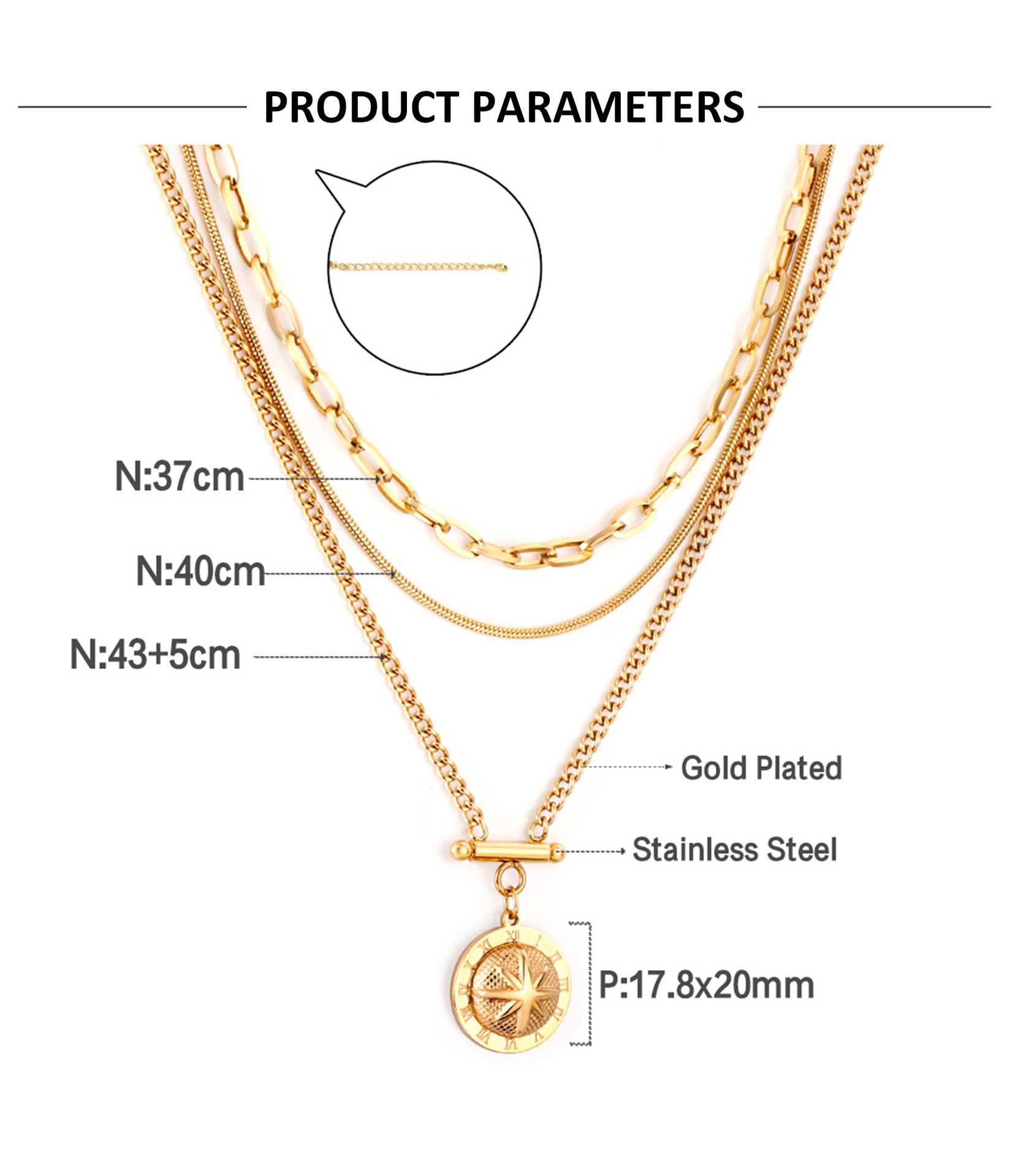 Fashion Universe Astronaut Stainless Steel Artificial Rhinestones Artificial Pearls Layered Necklace